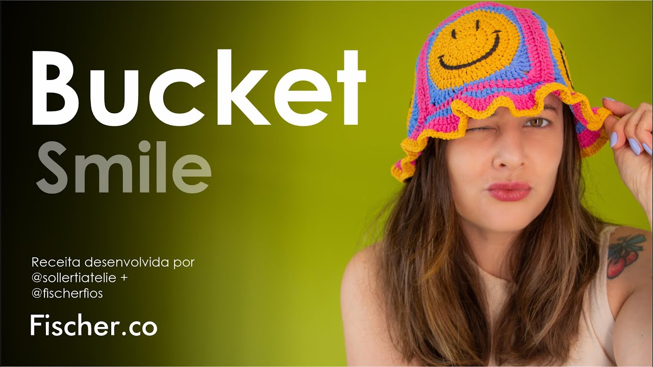 Bucket Smile em crochê com Fio Opaque da Fischer Por | Tayná Aldryn @sollertiatelie