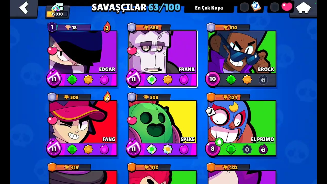 Brawl stars'da Edgar'ın 1000 Kupa yaptım.