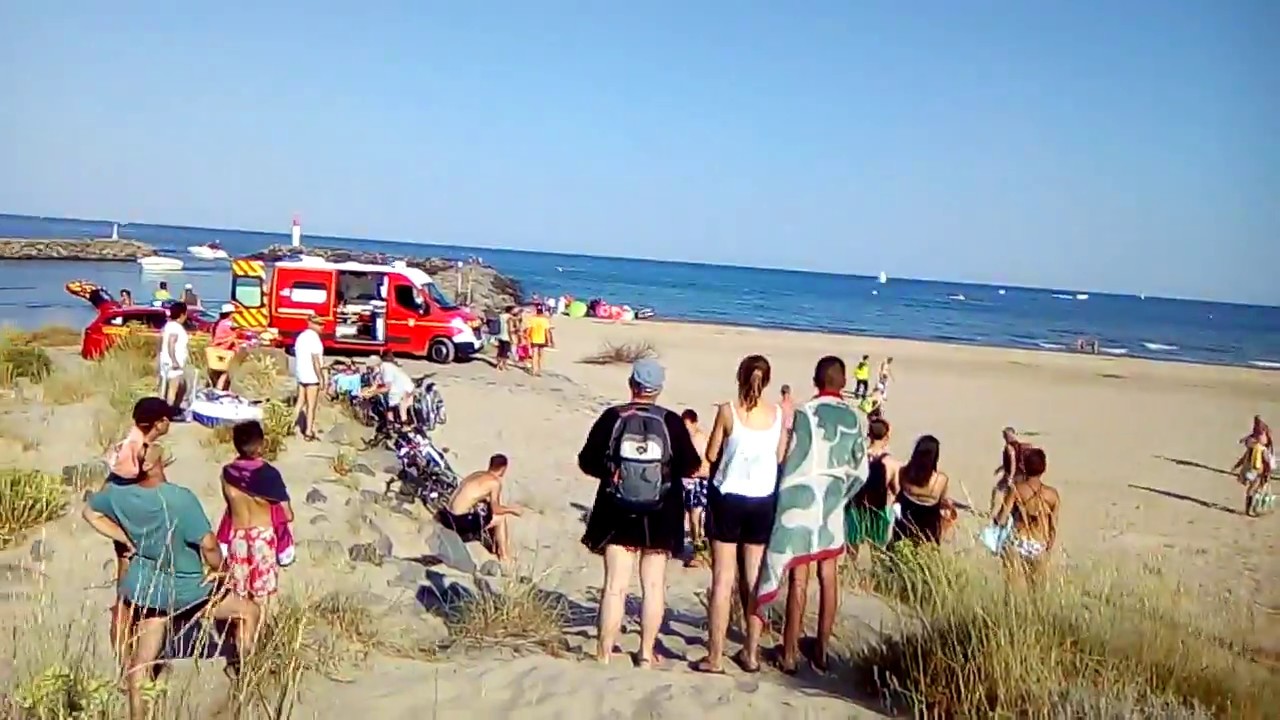 Intervention Du DRAGON34 arrêt Cardiaque Personne agêe Plage Cap d'Agde