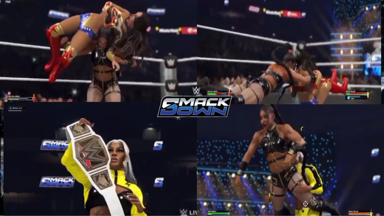 WWE 2K25 | BIANCA BELAIR BEATS CHELSEA GREEN AND JADE CARGILL ATTACKS BELAIR FROM BEHIND (SMACKDOWN)