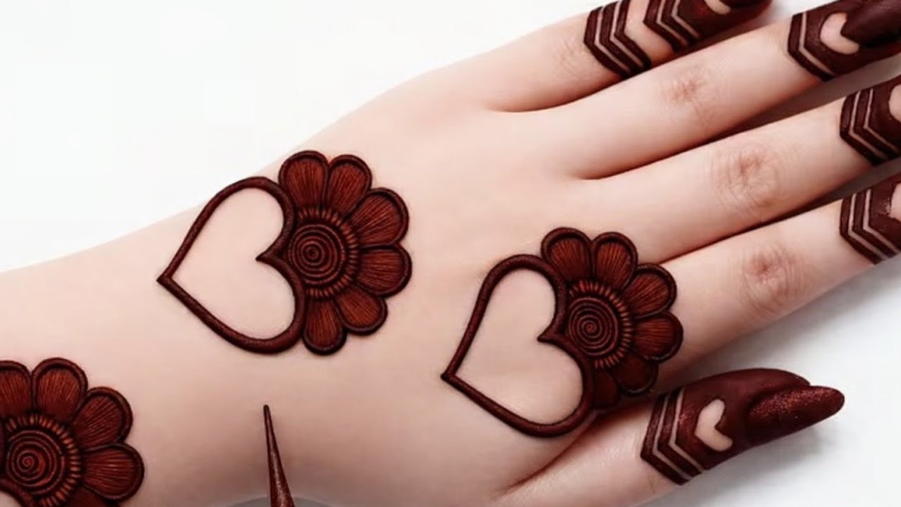 Very easy heart ❤️ shape mehendi design #@Soniattrimehendi#backhandverysimplemehendi2026newdesign