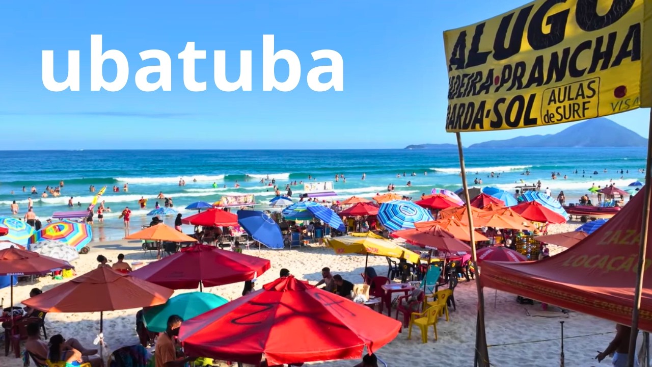 Quiosques da PRAIA GRANDE — Ubatuba 🇧🇷 (Passeio imersivo Completo de Ponta a Ponta)
