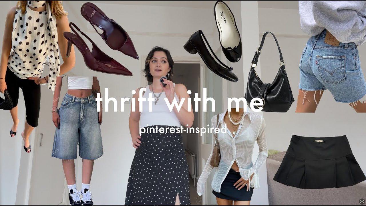 thrift with me #1 & try on - pinterest inspired looks (90's, 00's, chic)