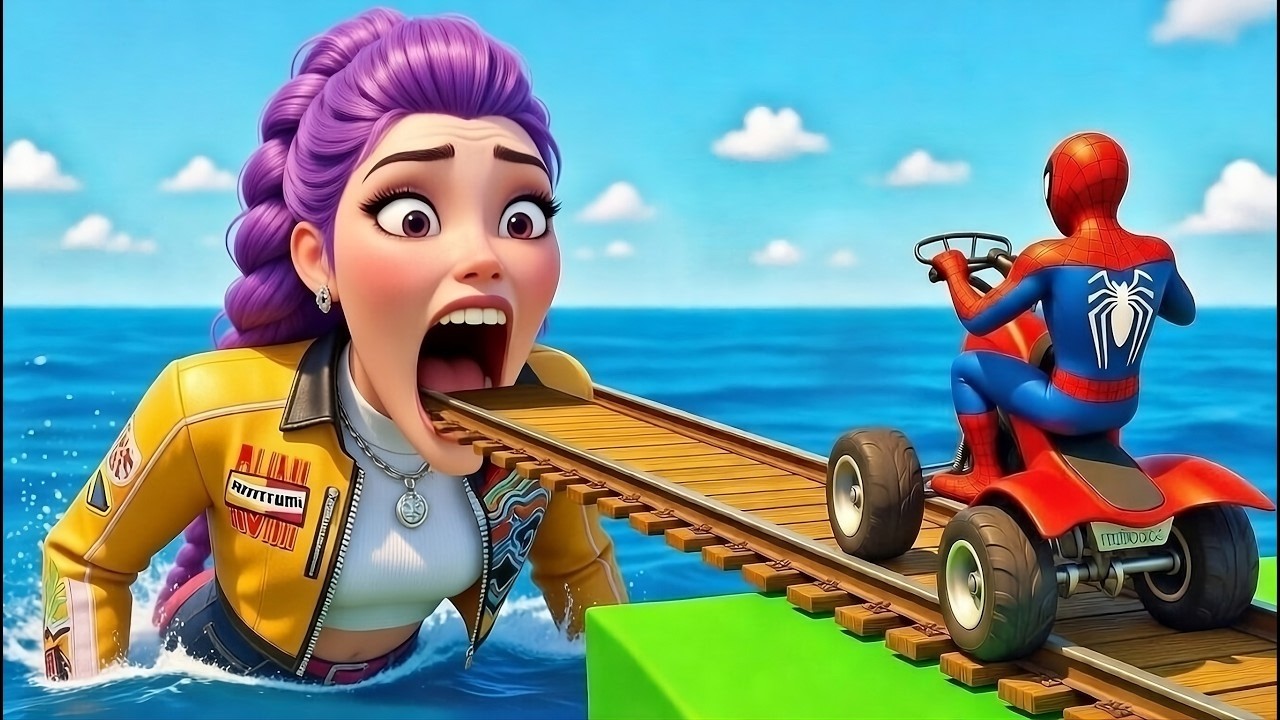 SPIDER MAN against RUMI on Motorcycle in RAINBOW SPIDERS BRIDGE - GTA MULTIVERSE???
