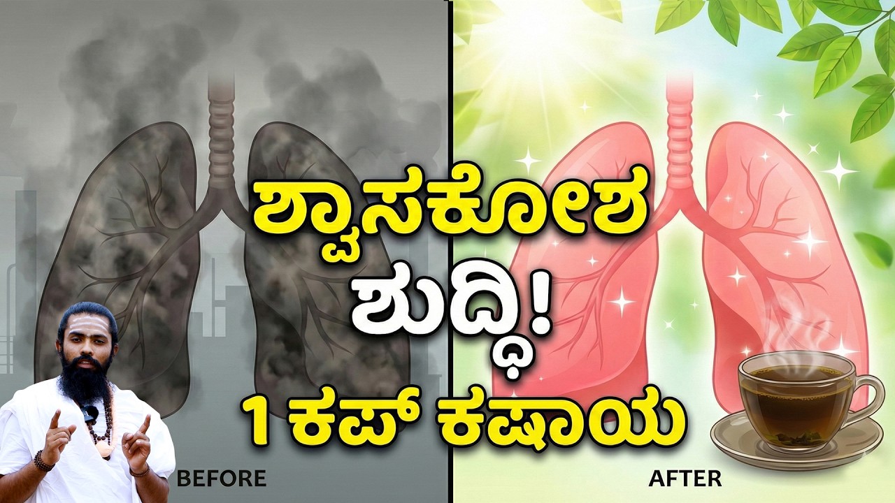 ಶ್ವಾಸಕೋಶ ಶುದ್ಧೀಕರಣಕ್ಕೆ 1ಕಪ್  Powerful ಕಷಾಯ | Lung Cleaning at Home in Kannada | Lung Detox Kannada