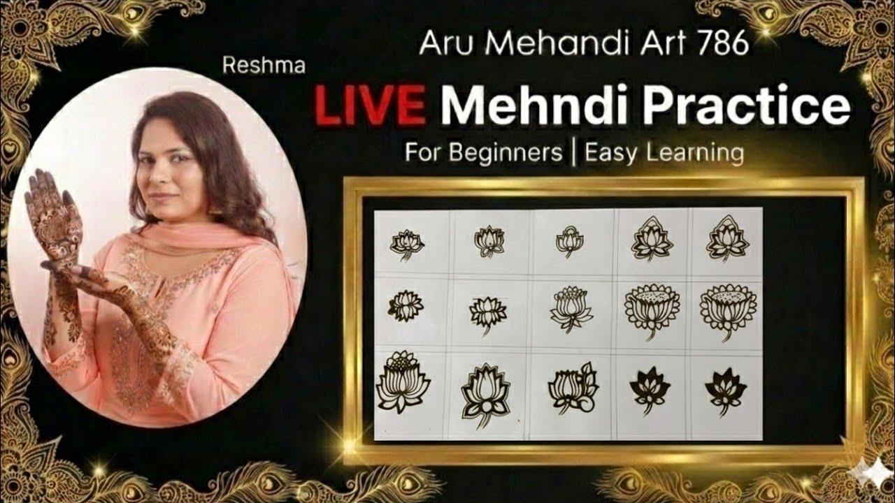 Live Flower Mehndi Practice🌹| Easy Floral Mehndi Design for Beginners Step by Step | Reshma  mehndi 