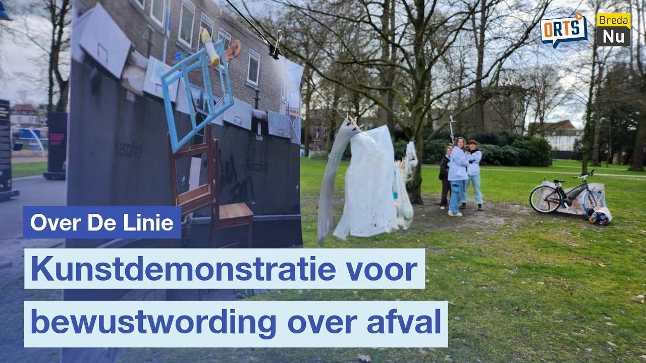 Kunstdemonstratie voor bewustwording over afval | Over de Linie