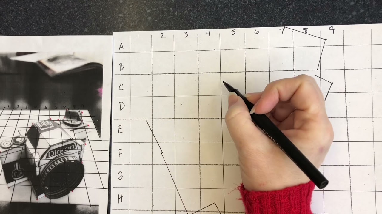How to draw an anamorphic grid drawing