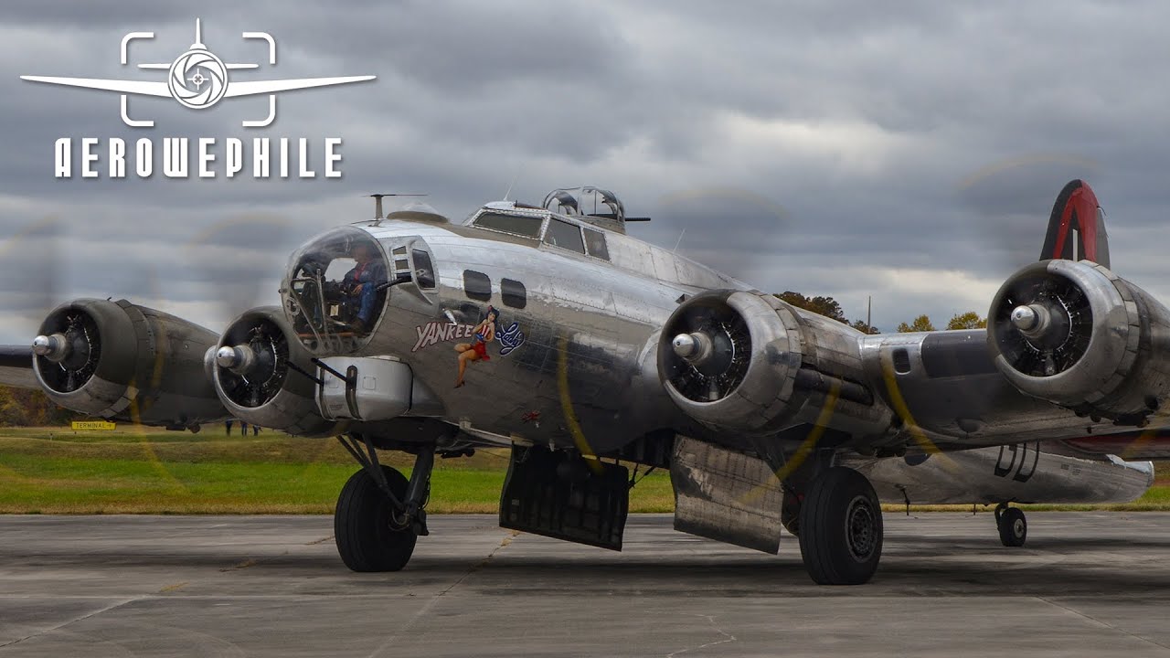 Yankee Air Museum B-17 Flying Fortress &ldquo;Yankee Lady&rdquo; Start-Take Off-Flying-Landing-Shut Down_18Oct22
