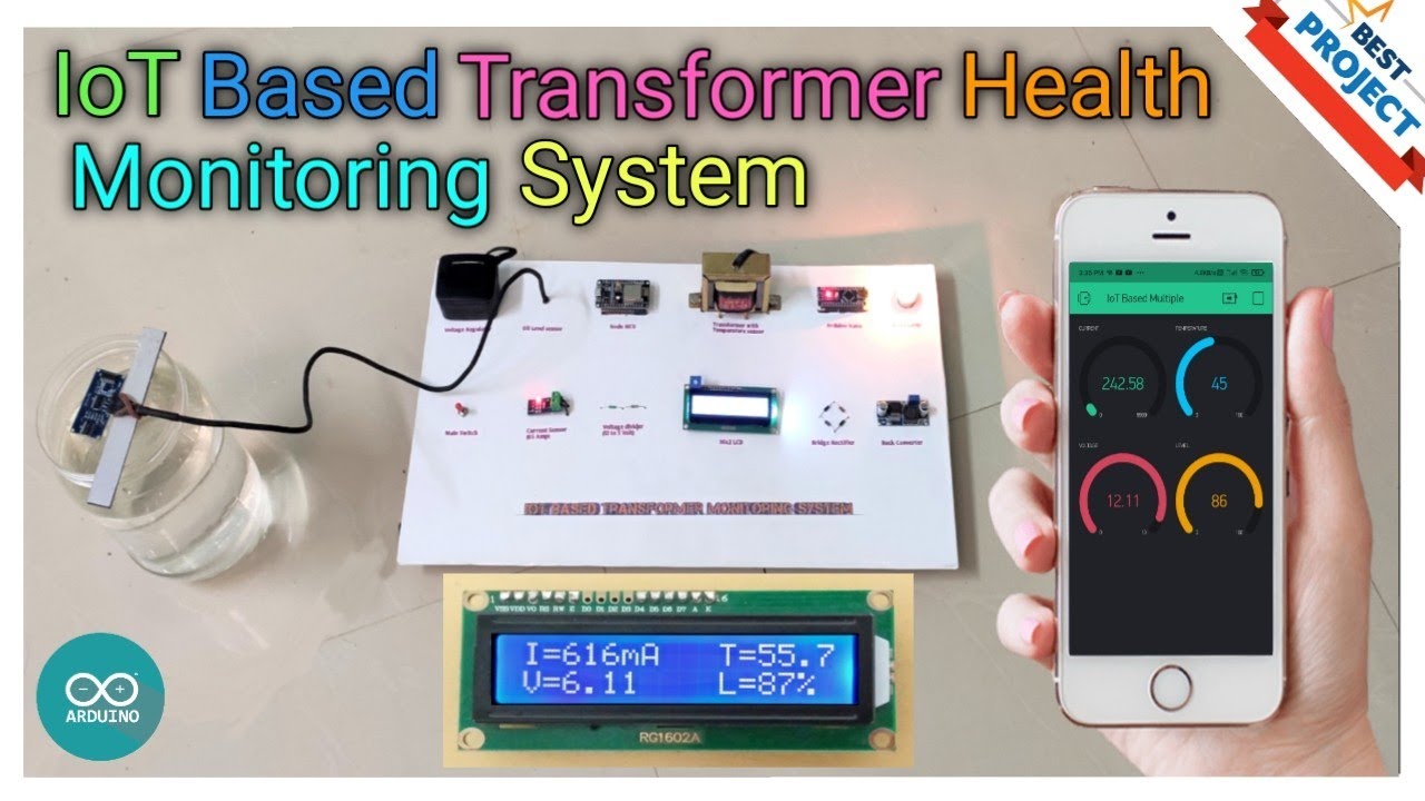 20. IoT🌐 Based Transformer Health Monitoring | Oil Level | Current | Voltage🔌 | Temp🌡️| Blynk | 2024