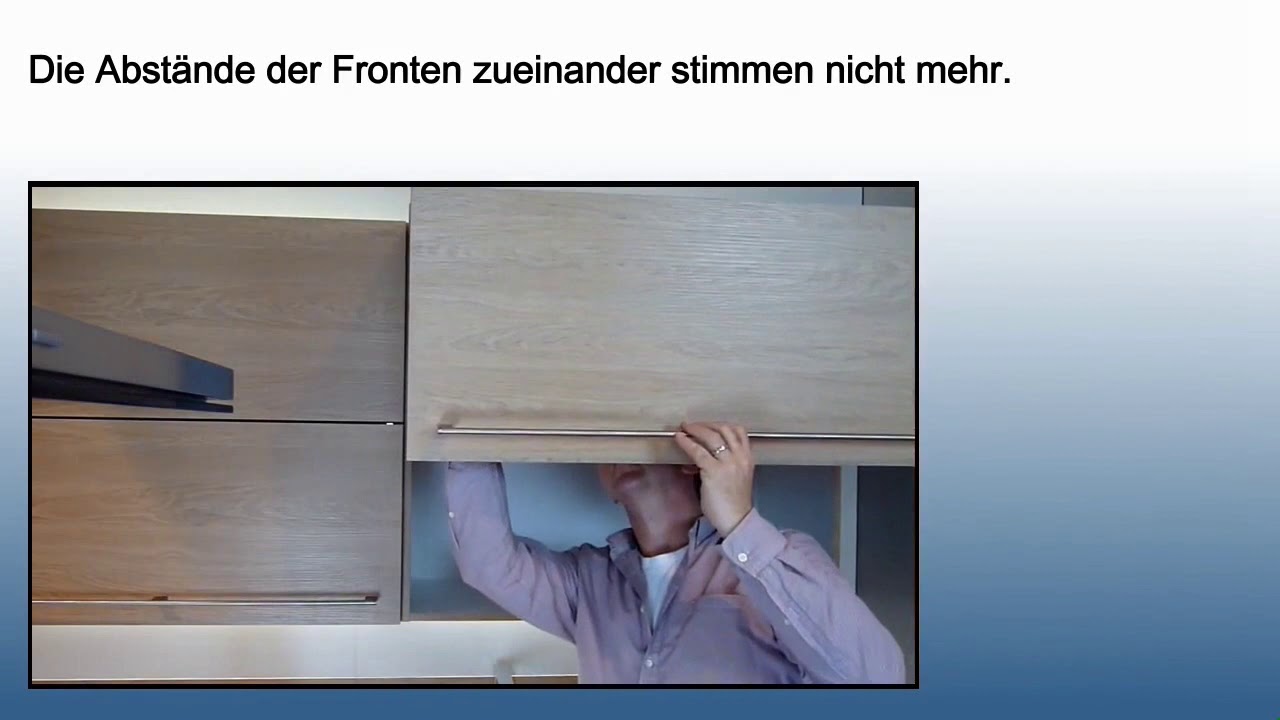Einstellmöglichkeiten Faltklappenbeschlag der Fa. Blum