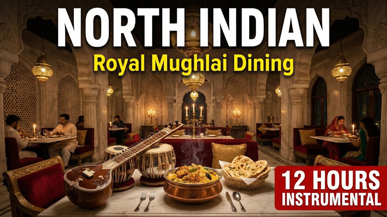 North Indian Restaurant Songs: Royal Mughlai Dining | 12 Hours Sitar & Tabla Background Music