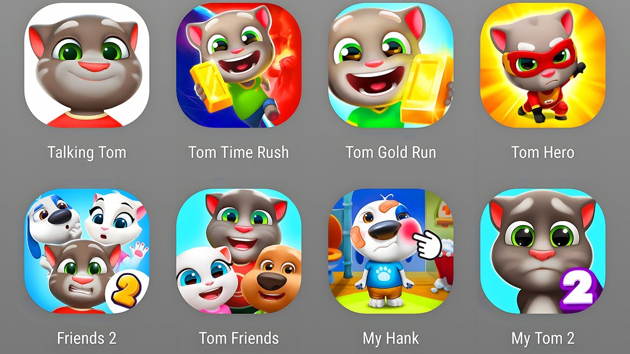Tom Games:Talking Tom Cat 2025,Tom Time Rush,Tom Gold Run,Tom Friends 2,My Hank Islands,Tom Hero