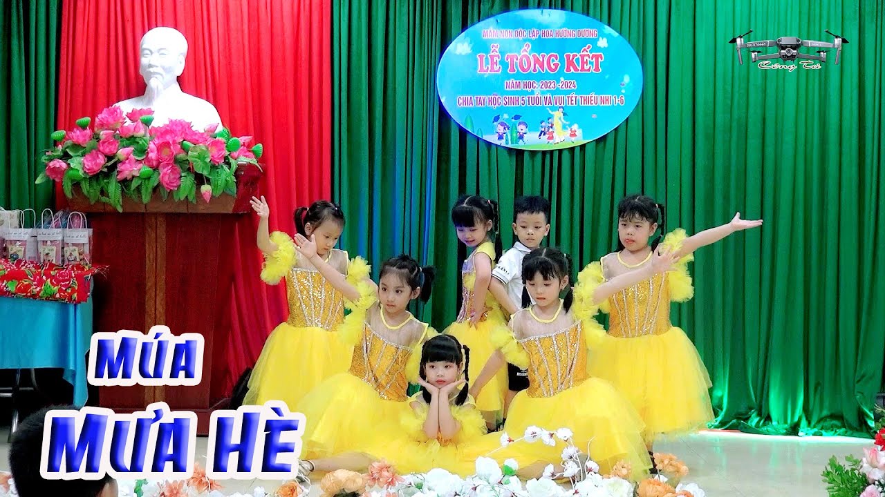 Múa - Mưa Hè | Các Bé Trường Mầm Non Độc Lập Hoa Hướng Dương  #công_tú_flycam #Múa_Mưa_Hè