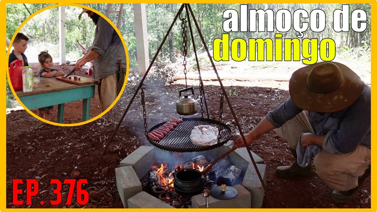 almo&ccedil;o de domingo, churrasco na trempe