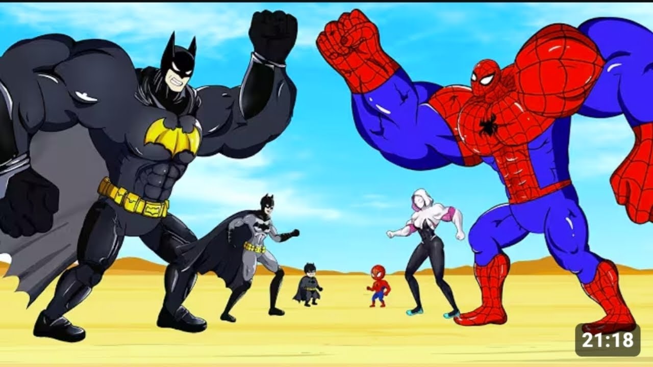 Spider man vs batsman fighting 😱😱@SPI #spiderman 