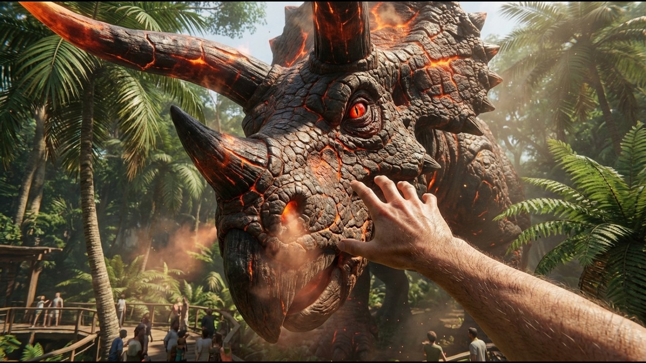 【AI×徘徊】大人気の幻獣恐竜がいるテーマパークに行ってみた。【神話恐竜】I went to a park where mythical dinosaurs live.