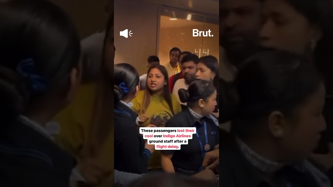 Irate IndiGo passengers confronted airline staff over Mumbai-Delhi flight delay.