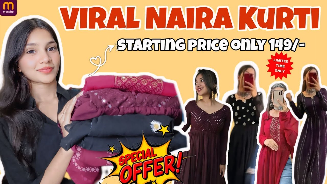 Viral Naira Kurti Haul Under ₹149 😱😍 | Meesho Trending Kurti Collection | Budget Fashion Haul 2026