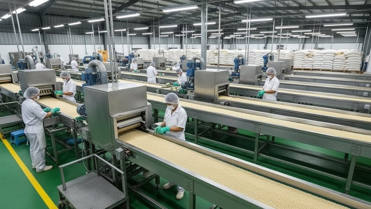 Inside the Factory Process: Food-Grade Rice Cleaning From Farm to Plate (Full Process)