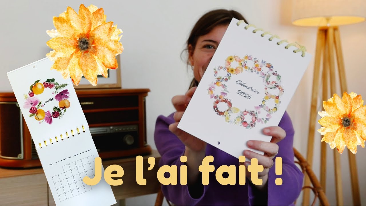 J'ai créé un calendrier aquarelle de A à Z