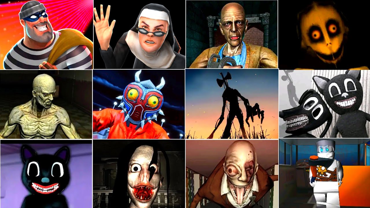 Caught Battle #38 - Robbery Madness - Evil Nun 2 - Granny 3 - Siren Head Field - Cartoon Cat - More