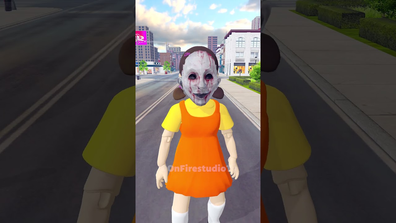 Battle between Squid Game Doll and Scary Teacher 😱 - #shorts #animation #scaryteacher