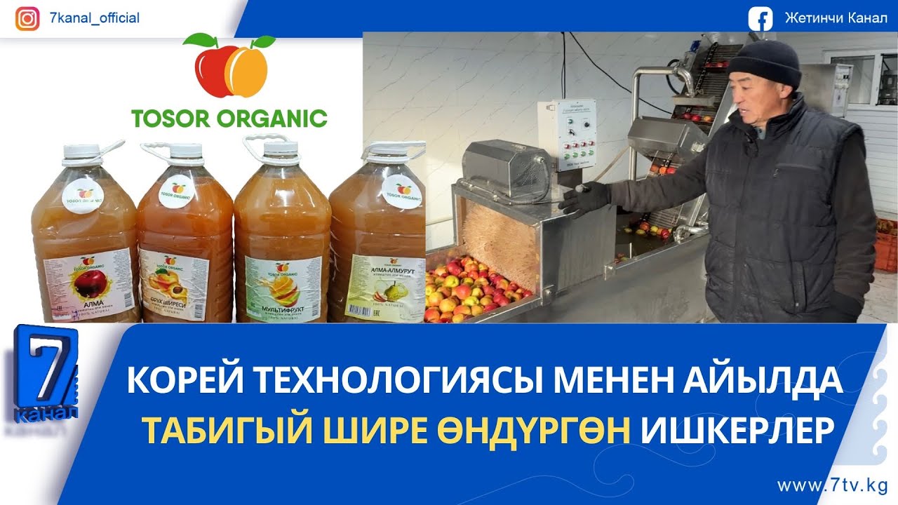 КОРЕЯ ӨЛКӨСҮНӨН ЖАБДЫКТАРДЫ АЛЫП, АЙЫЛДЫН АЛМАЛАРЫНАН ТАБИГЫЙ ШИРЕ ДАЯРДАГАН ИШКЕРЛЕР