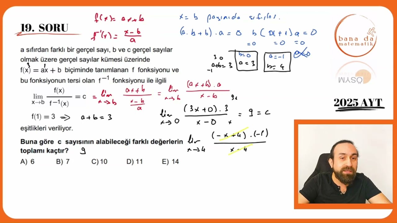 2025 AYT Matematik Soru 19: Limit+ İkizi