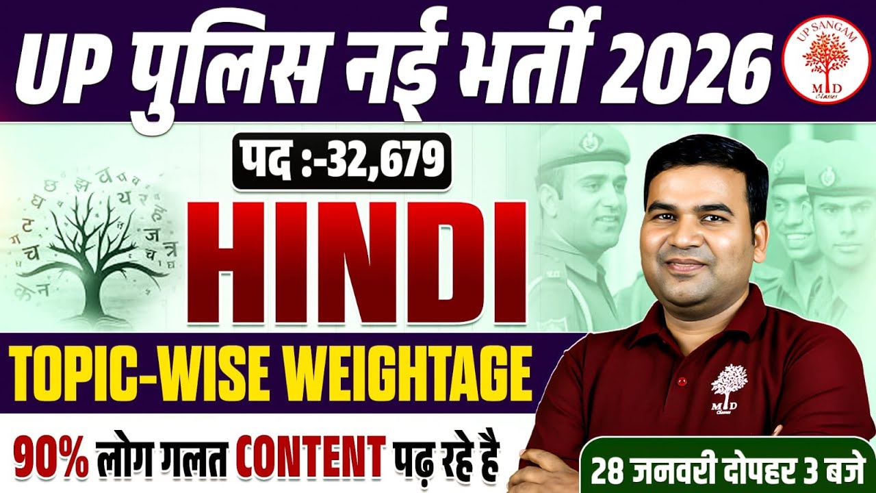 UP POLICE NEW VACANCY 2026 | UP POLICE CONSTABLE SYLLABUS 2026 | UP CONSTABLE HINDI SYLLABUS