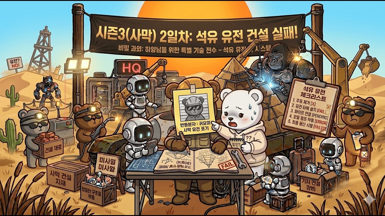 시즌3 2일차.... 석유랑 삽을  안키우신 반동분자님....