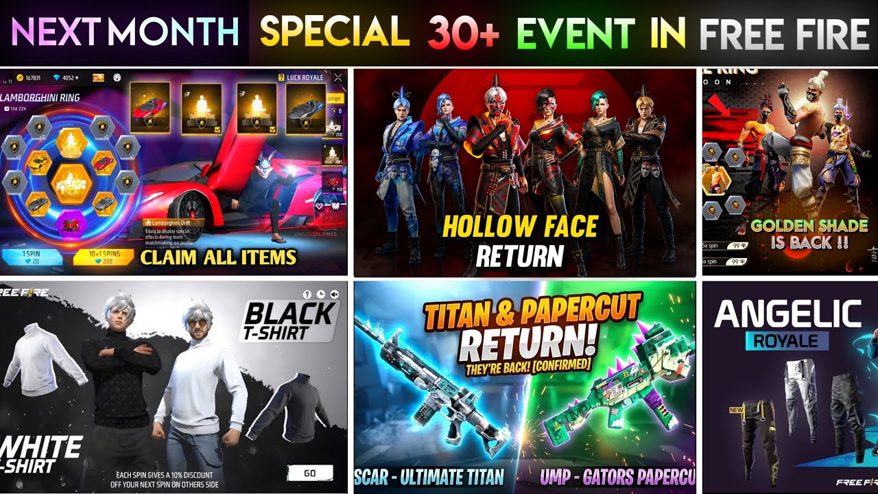 Upcoming Events in Free Fire 🤯🥳| Next July Event | Free Fire New Event | Ff New Event | New Event Ff