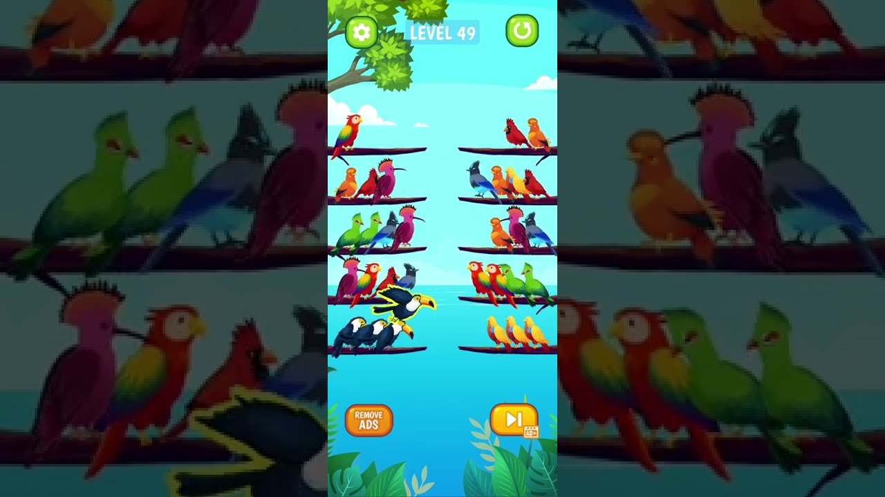 Bird Sort Puzzle Level 49 Walkthrough Solution iOS/Android