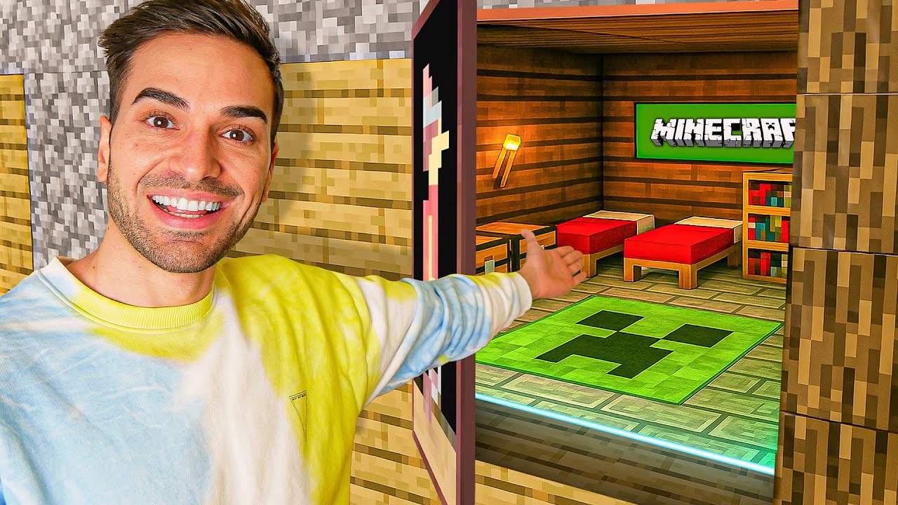 CREO UNA STANZA SEGRETA DI MINECRAFT DIETRO UN QUADRO NELLA VITA REALE