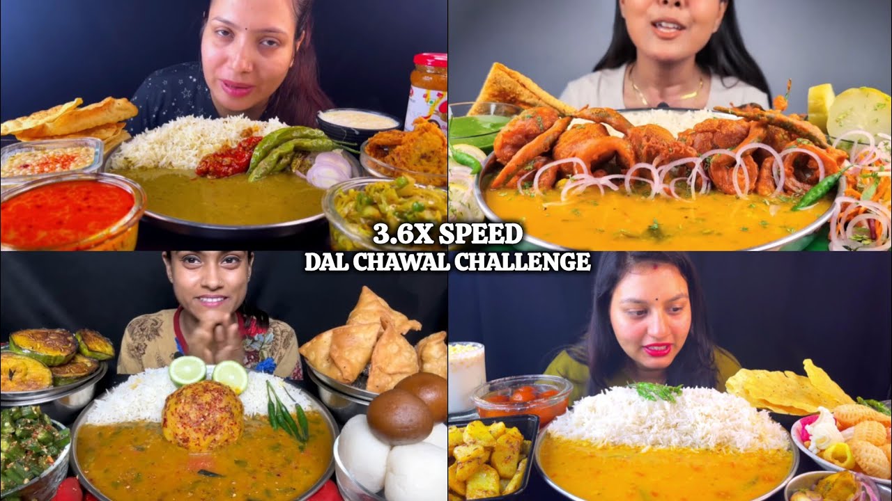 ASMR: Eating Dal Chawal Eating Challenge 😍😋 onion pakoda beingan fry samosa Gulab jamun Mukbang🤤