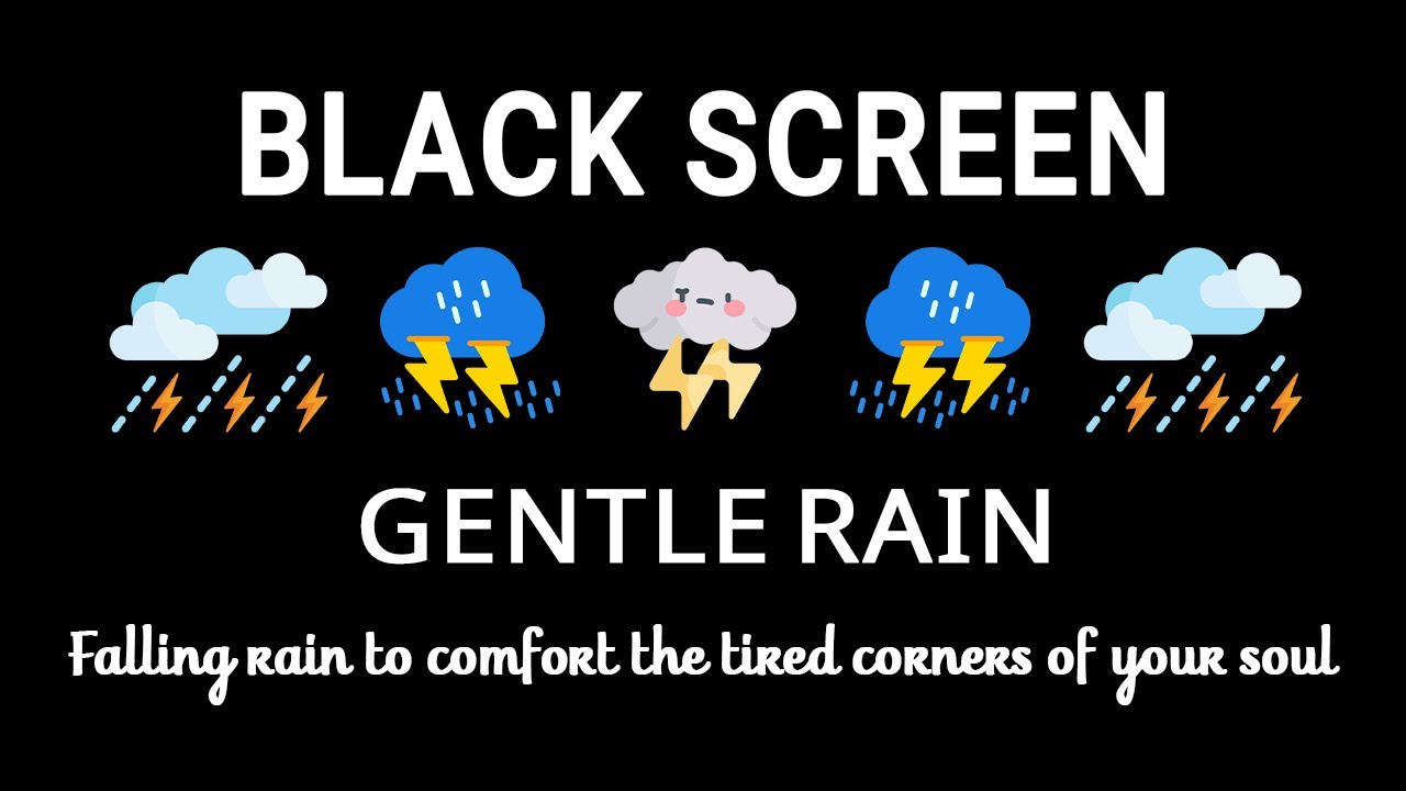 Midnight Thunderstorm Rain | BLACK SCREEN | Deep Relaxation and Stress Relief