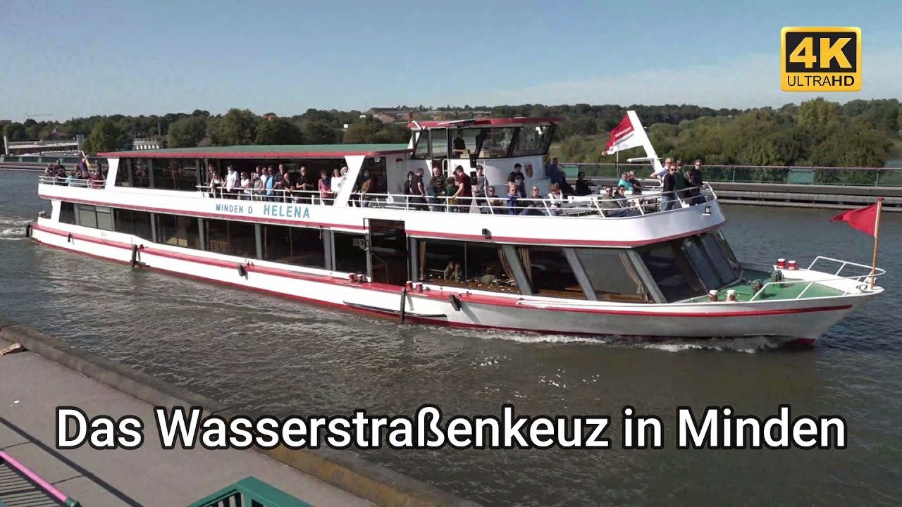 Das Wasserstraßenkreuz in Minden + die Weserschleuse verbindet den Mittellandkanal mit der Weser.