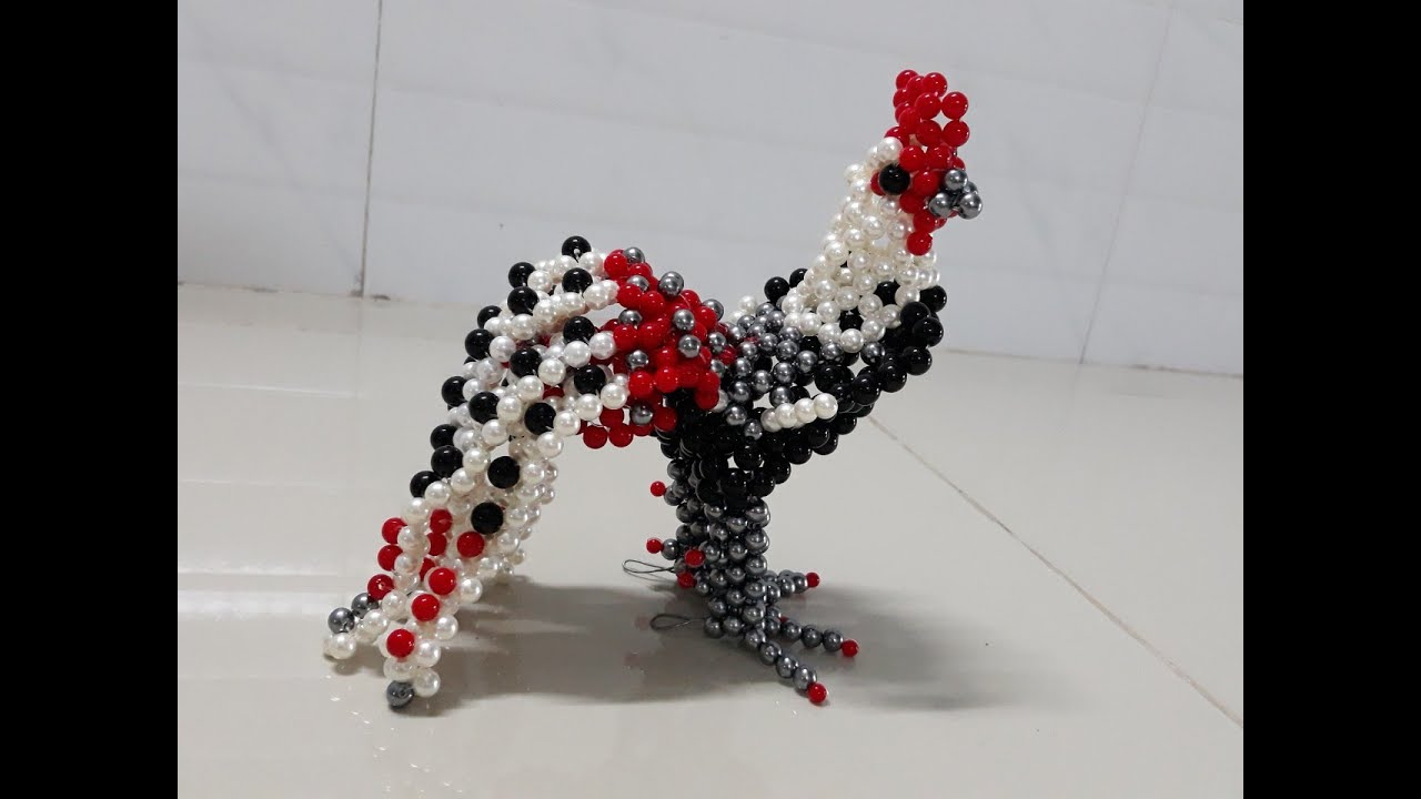 96. học kết cườm 12 con giáp : Con gà khổng lồ 5/7 # DIY# Beaded Chicken # vinahandmade 2020