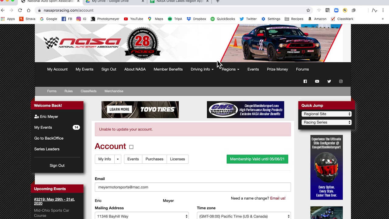 NASA Pro Racing Profile updates