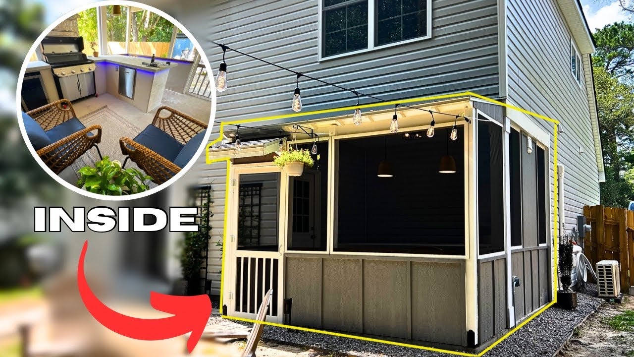 Building A DIY Screened In Patio With Kitchen Full Interior Build