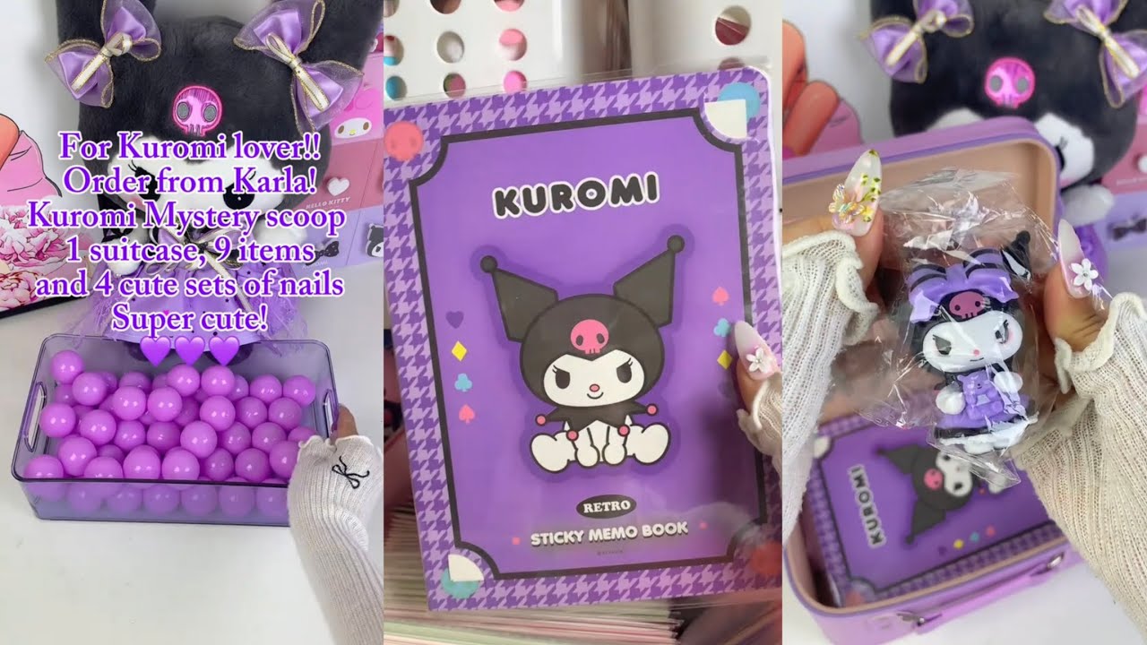 Packing Kuromi Stationery Orders | Aesthetic ASMR Vibes🌸💜🔮