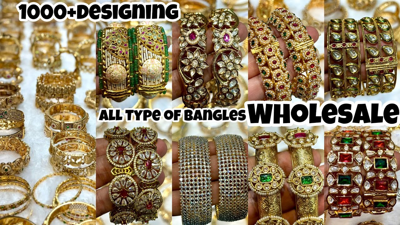 Moissonite, Tyaani Kundan, Rajwadi, Gold Plated, AD, Polki Bangles Wholesale | Wedding’s Collection