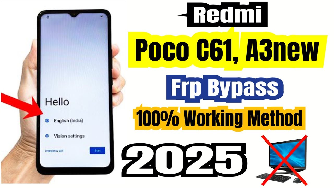 Redmi Poco C61: A3new Frp Bypass Android 14, 15 Activity louncher note working 2025 Without PC 