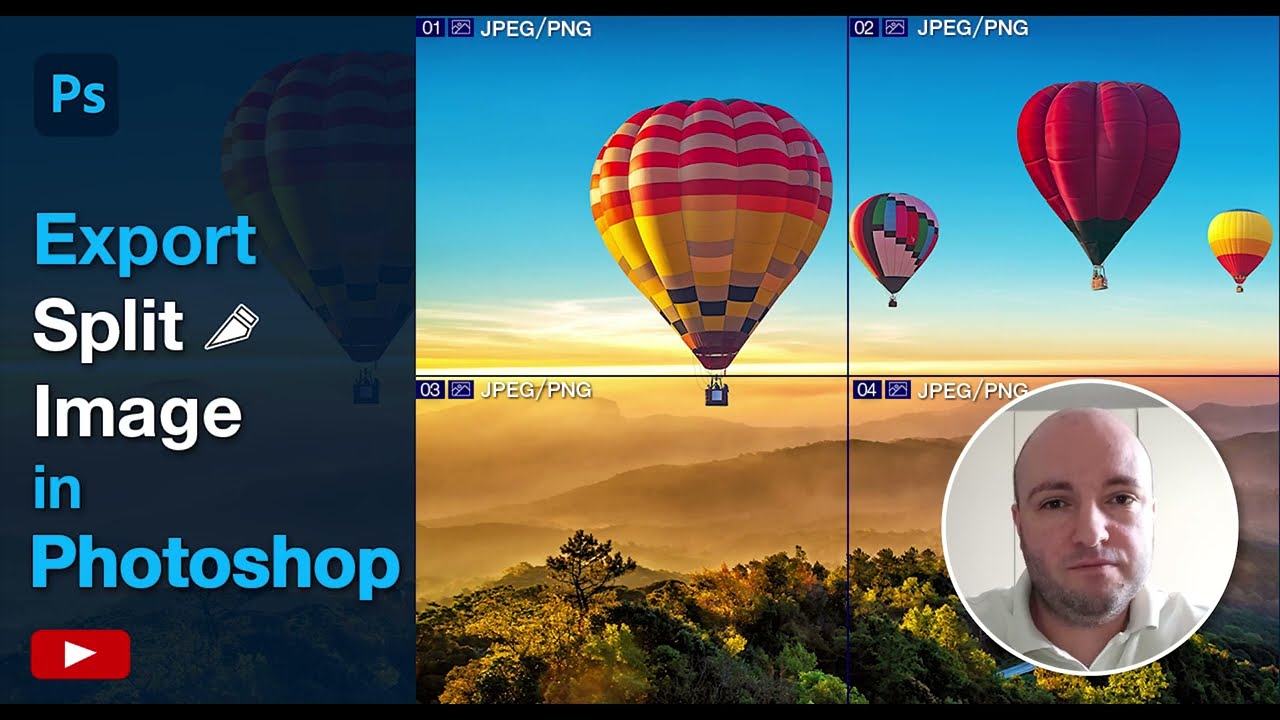 Экспорт разделенного изображения в Photoshop