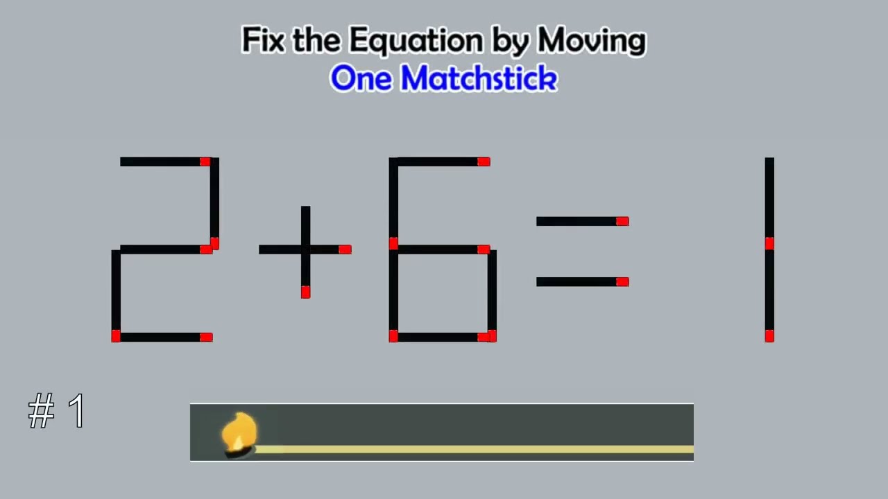 Matchstick Studio #  | Fix the math equation by moving one or two matchsticks |Logic puzzles