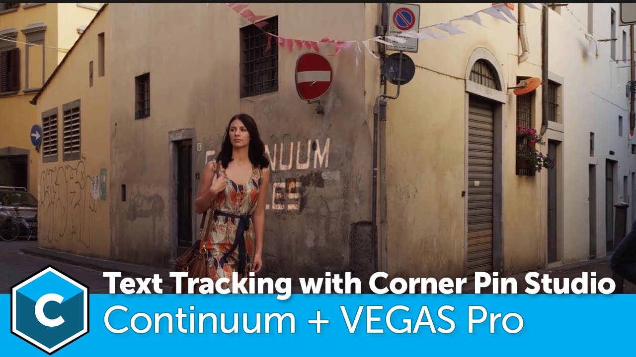 Tracking Text to a Wall using Continuum Corner Pin Studio inside VEGAS Pro