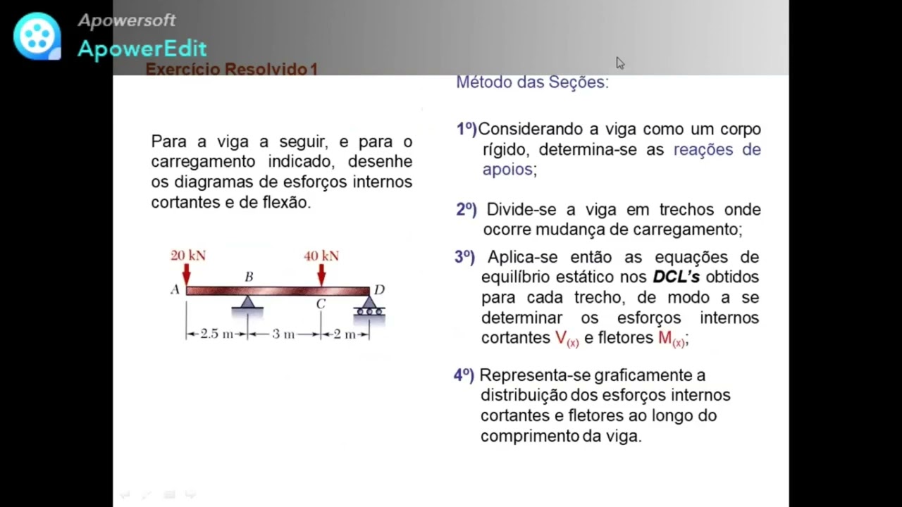 Aula 03-Exercício 01-Teoria das Estruturas I-(Isostática) Análise Estrutural