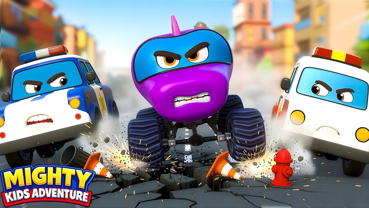 STOP THE MONSTER TRUCK! | 🚨 Police Car Rescue | EP 2 | Mighty Kids Adventure