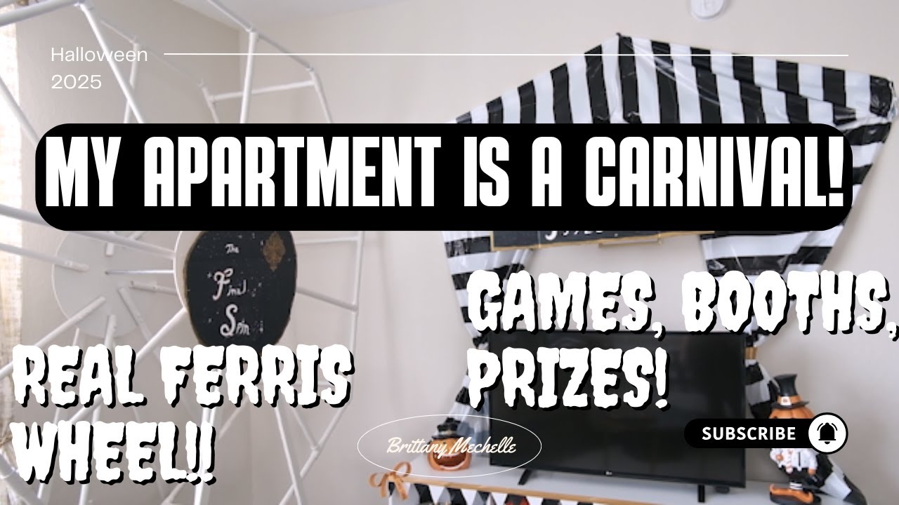 I Turned My Apartment into a Halloween Carnival! | DIY Ferris Wheel & Booths!
