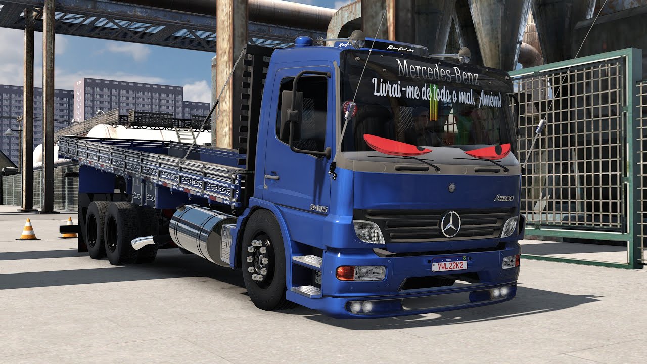 Mercedes Atego 2425 com carga animada, skin edit, baú etc...  mapa EAA